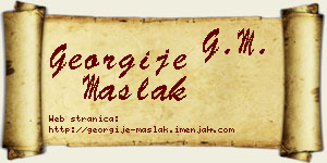 Georgije Maslak vizit kartica